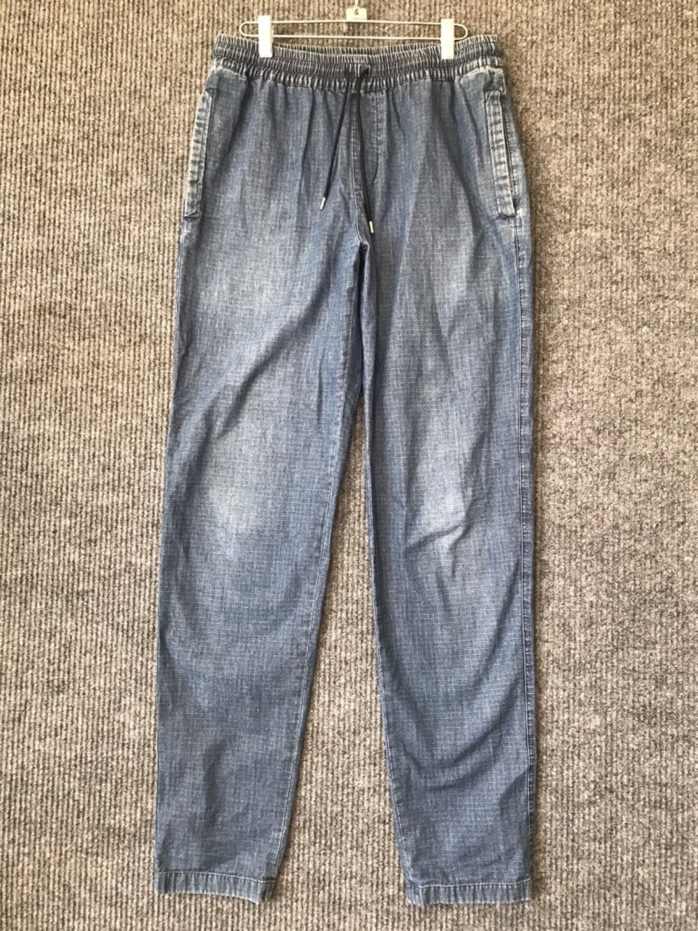 APC Kaplan Denim Jogger Ripstop Jeans sz 50 30-34" Blue Drawstring Y2K